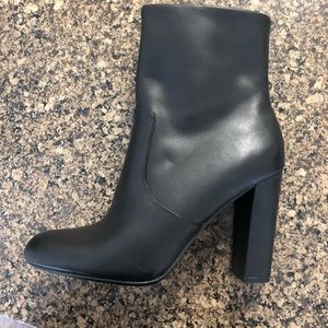 Black Leather Steve Madden Ankle Boots